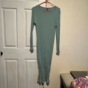 NWOT SHEIN Ribbed Long Sleeve Bodycon Dress in Sage